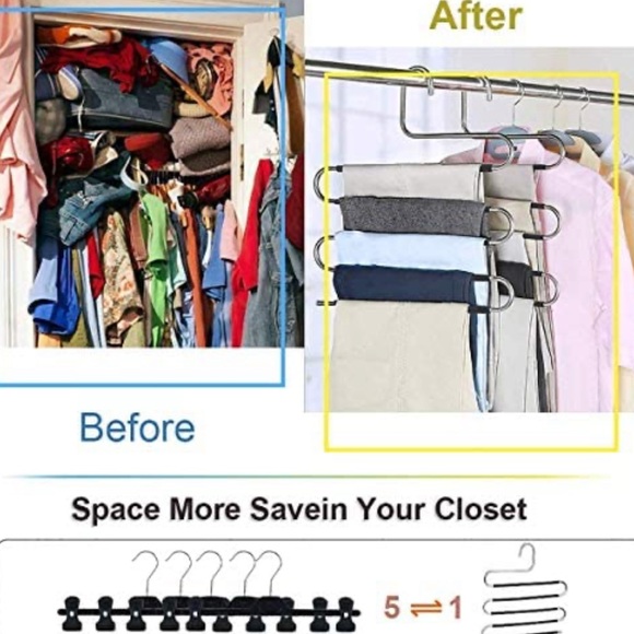 Non-Slip 3 Pack Stainless Steel Space Save Clothes Hangers - Picture 3 of 6